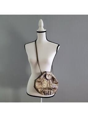 Dawli Shoulder Bag Leather Studded Bucket Style